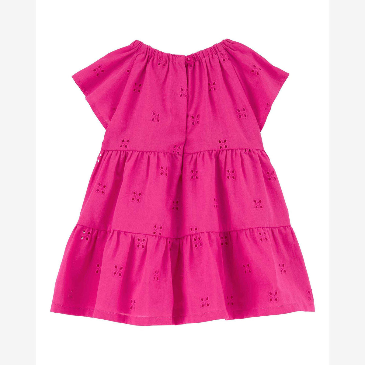 Vestido bebê evasê em laise rosa | Carter's