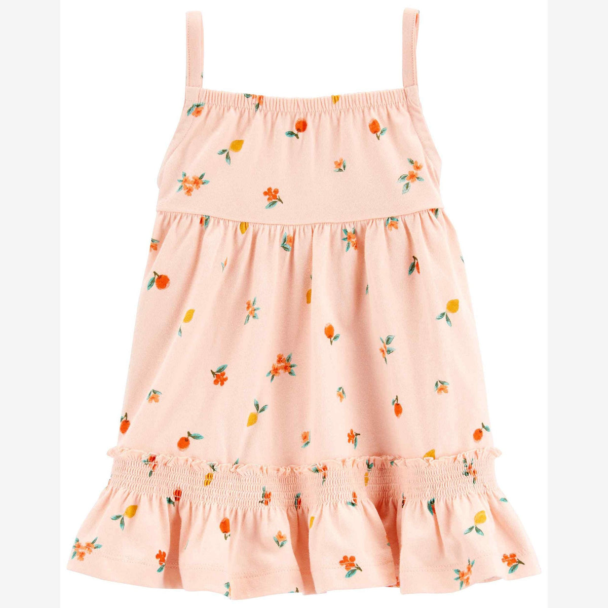 Vestido bebê evasê floral com elástico rosa | Carter's