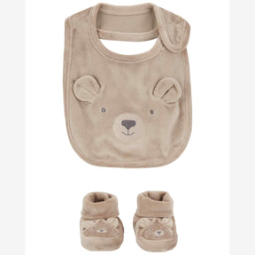 Kit babador bebê fleece com pantufa cachorrinho bege | Carter's