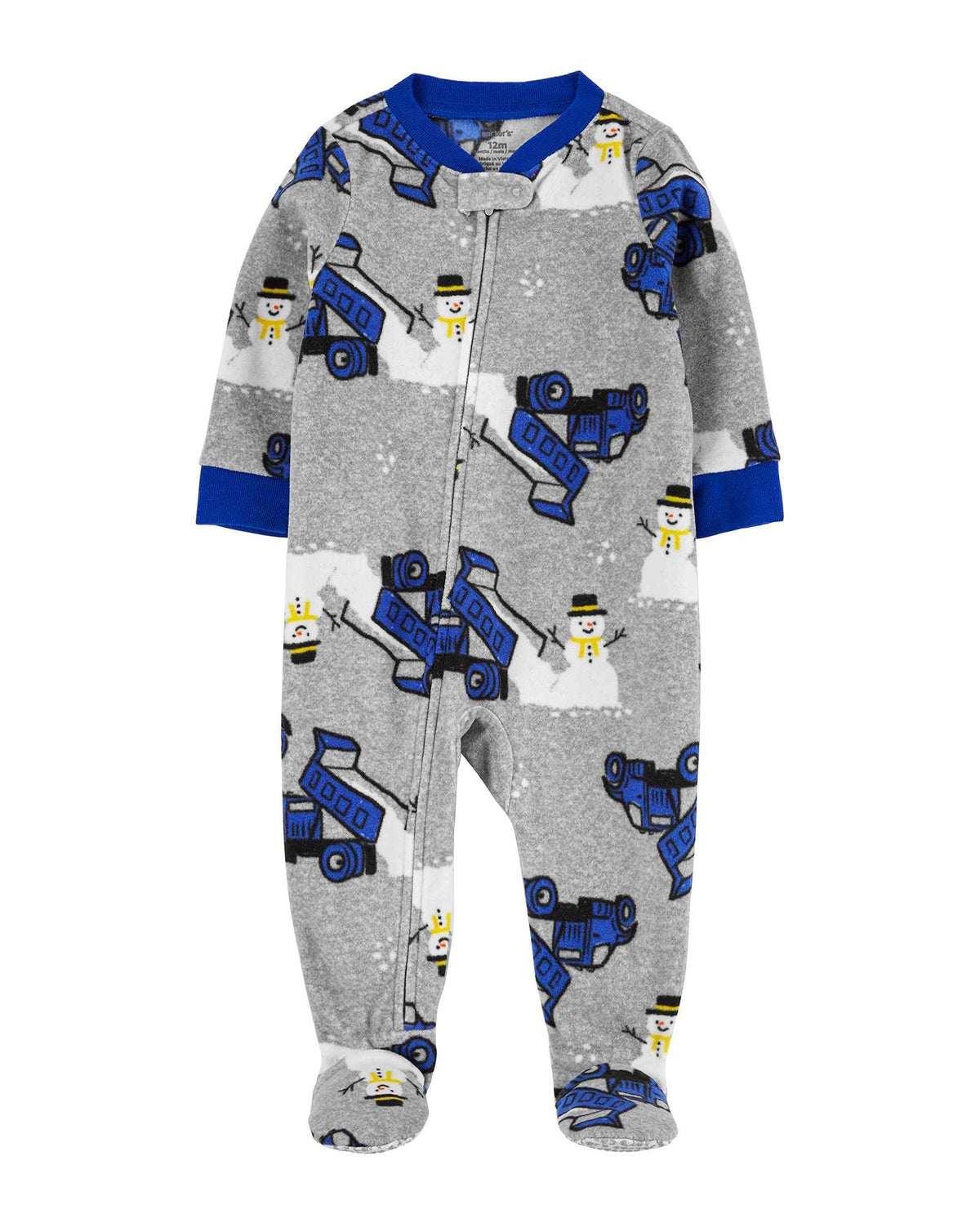 Macacão pijama bebê em fleece caminhão cinza | Carter's